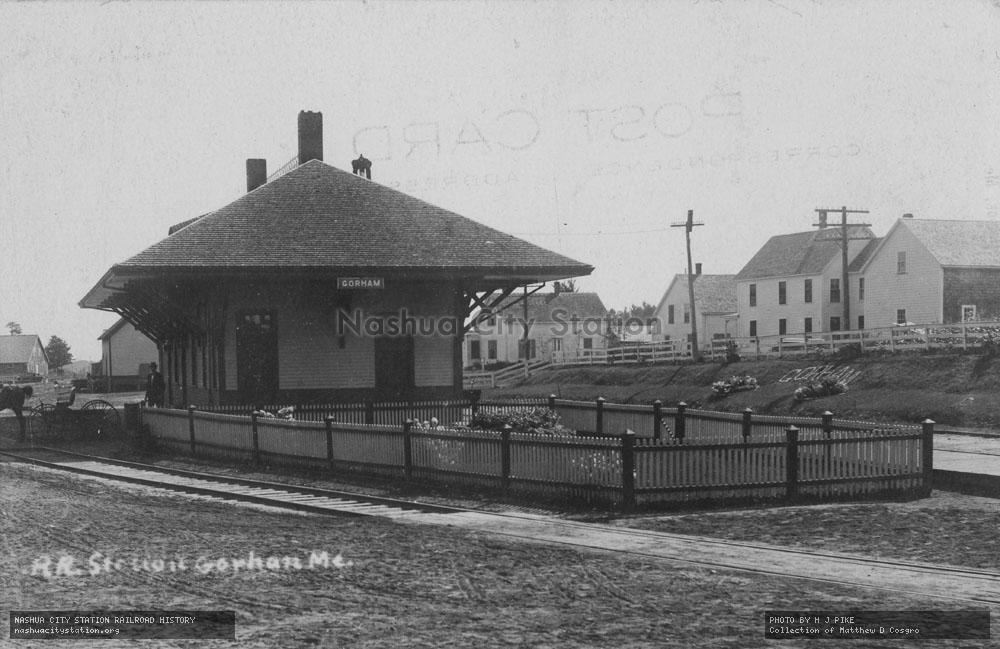Postcard: Railroad Station, Gorham, Maine